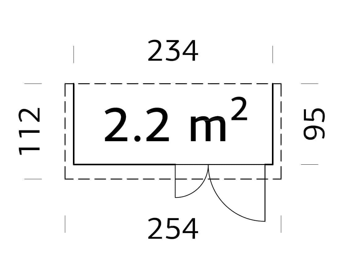 Leif XS (2,3x1m | 2,2m²) Lisävarasto rakennuksen viereen