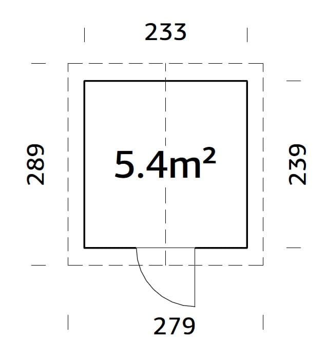 Lucas S (2,3x2,4m | 5,4m²) Laatukas pihavaja