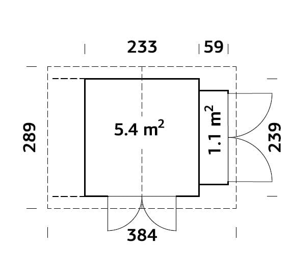 Marcus (2,3x2,4m | 6,5m²) Seinäelementeistä koostuva pihavarasto