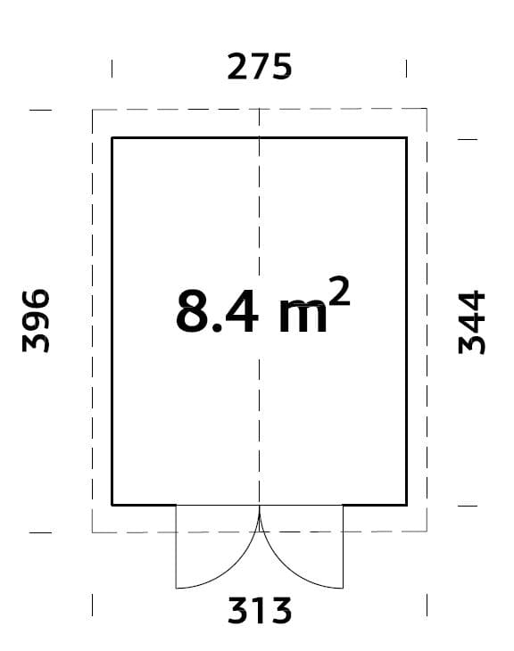 Martin S (2,8x3,4m | 8,4m²) Pihavarasto
