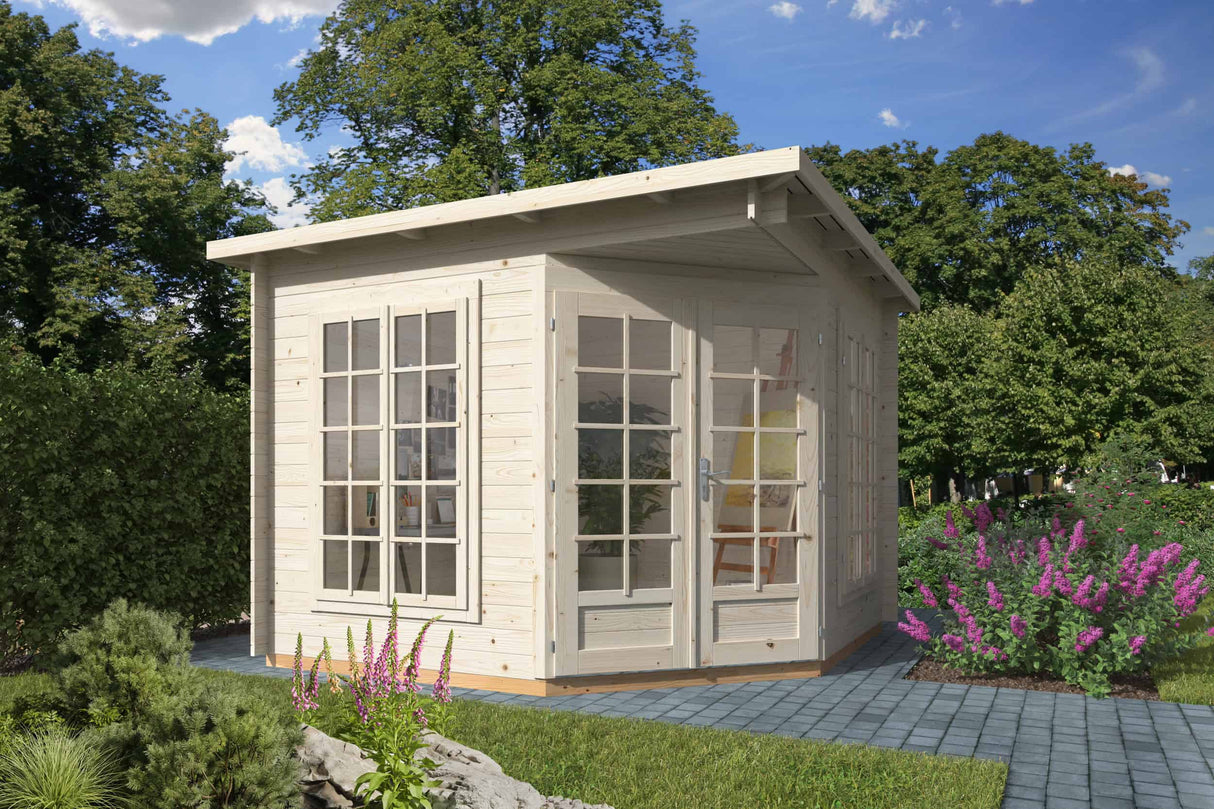 Melanie Low (2,8x2,8m | 7m² | 28mm) Alle 2,5m perinteinen piharakennus