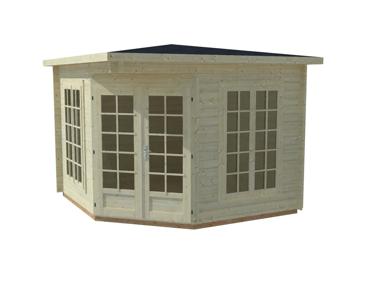 Melanie Low (2,8x2,8m | 7m² | 28mm) Alle 2,5m perinteinen piharakennus