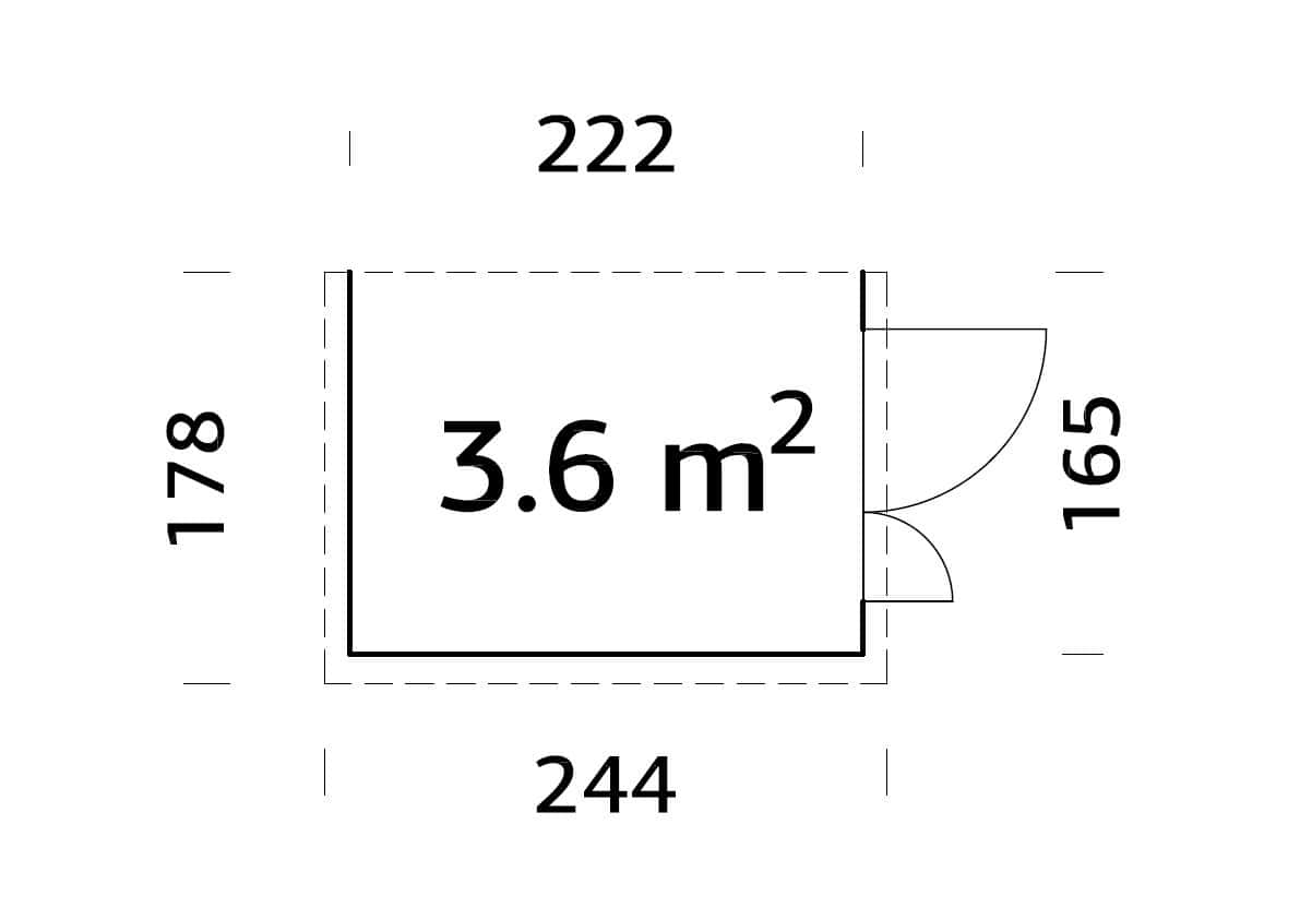 Mia S (2,2x1,7m | 3,6m²) Varasto rakennuksen viereen