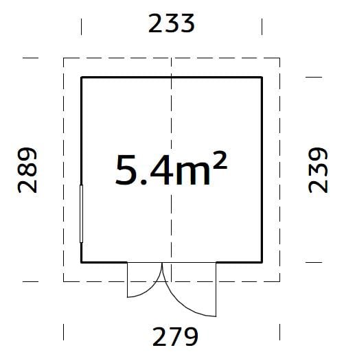 Nils S (2,3x2,4m | 5,4m²) Kompakti pihavarasto