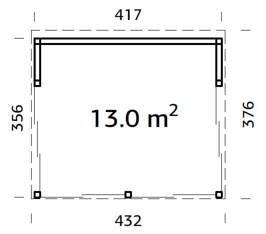 Nova S (4,2x3,6m | 13,0m² | 18mm) Paviljonki