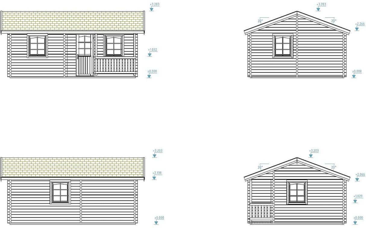 Sandra S (6,2x4,7m | 21,5+3,7m² | 70mm) Perinteinen kesähuvila