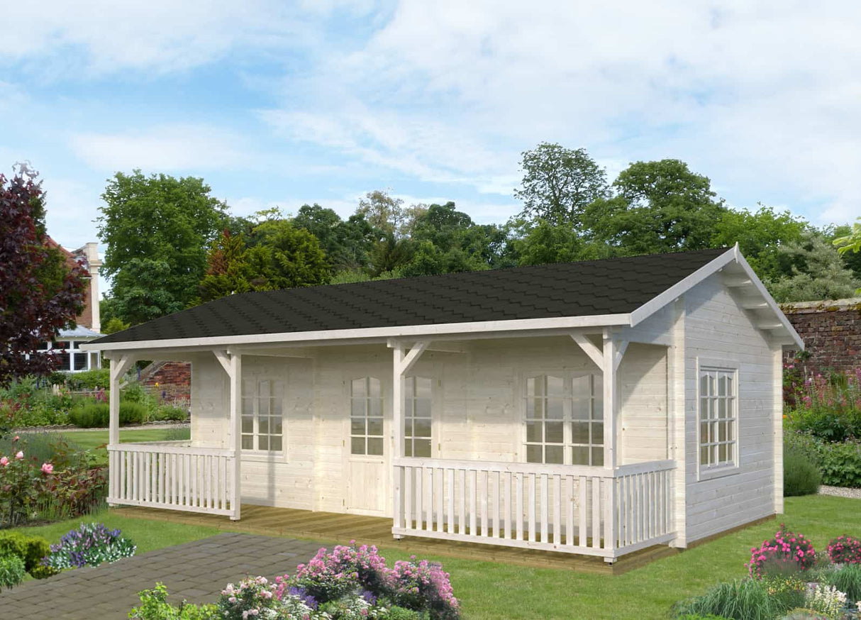 Sandra L (7,9x3,7m | 25,6+11,1m² | 44mm) Tilava kesämökki