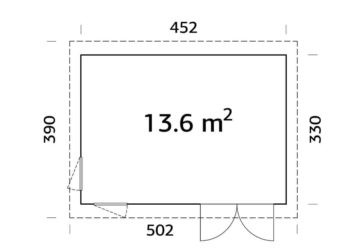 Simone (4,5x3,3m | 13,6m²) Moderni pohjoismainen vierasmaja