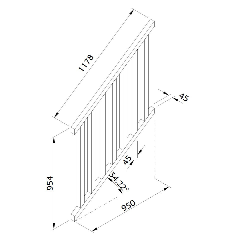 Aitaelelementti 'Siri 17, fence for stairs' (949x954)