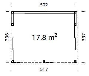 Nova M (5x4m | 17,8m² | 18mm) Paviljonki