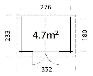 Valentine S (2,8x1,8m | 4,7m² | 28mm) Painekyllästetty pihavaja