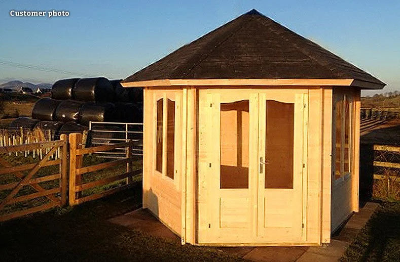 Hanna (3m halkaisija | 7,6m² | 34mm) Kuusikulmainen huvimaja