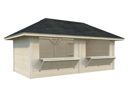 Bianca 111 (5,9x3m | 16,6m²) kaksoiskioski kahdella luukulla
