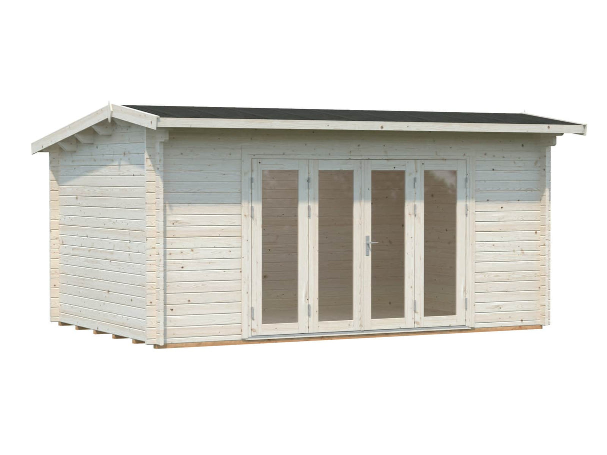 Ines L (4,8x3m | 13,7m² | 44mm) Tilava puutarhatoimisto taitto-ovilla