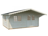 Sally XL (5,3x4,1m | 19,1m² | 44mm) Tilava pihamökki harjakatolla
