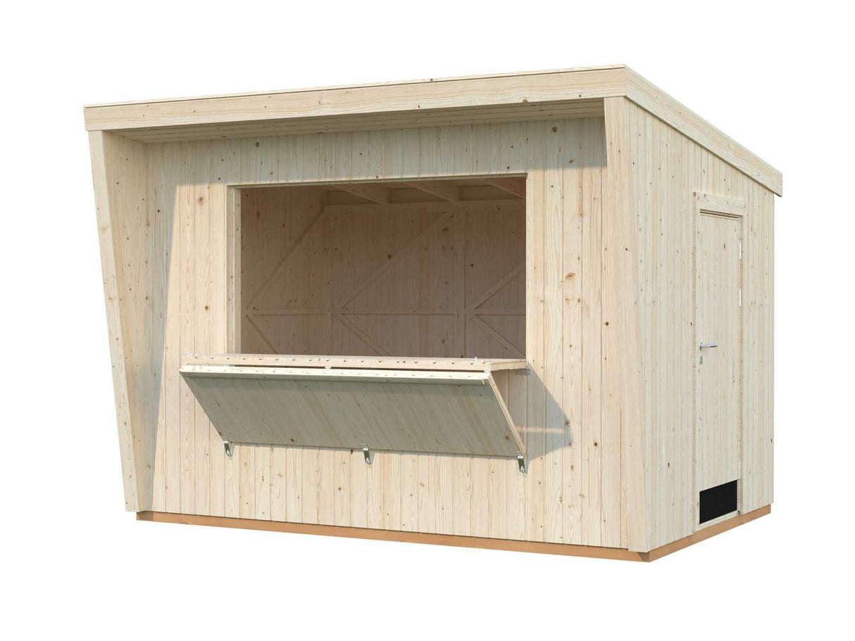 Kira (3,6x2,3m | 7,7m²) Puinen puutarhabaari