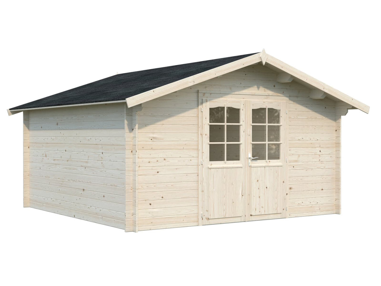 Lotta L (4x4m | 13,9m² | 34mm) Perinteinen neliönmuotoinen pihamökki