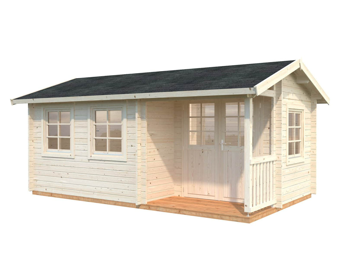 Susanna S (5,3x3,2m | 12,4m² | 44mm) Perinteinen kesämökki