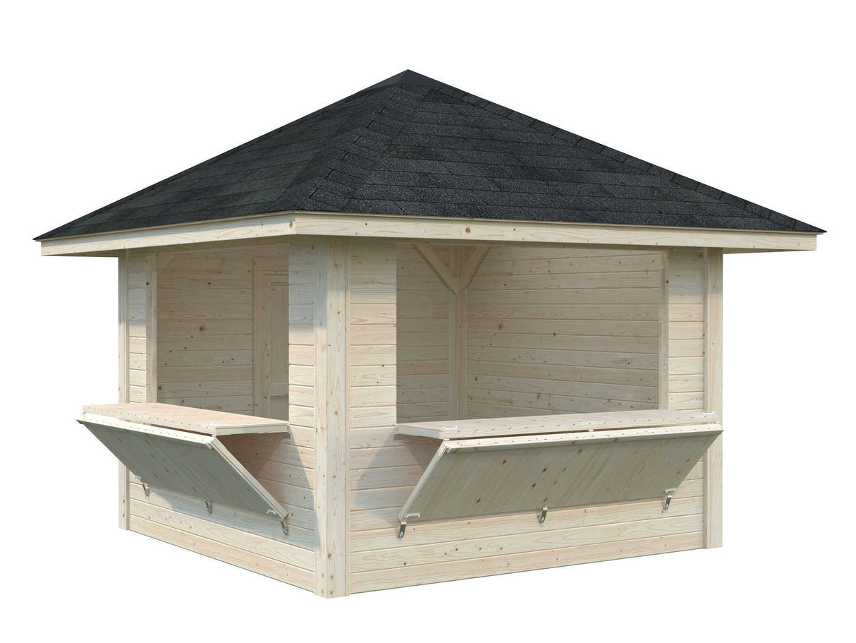 Bianca 105 (3x3m | 8,3m²) kioski kahdella luukulla