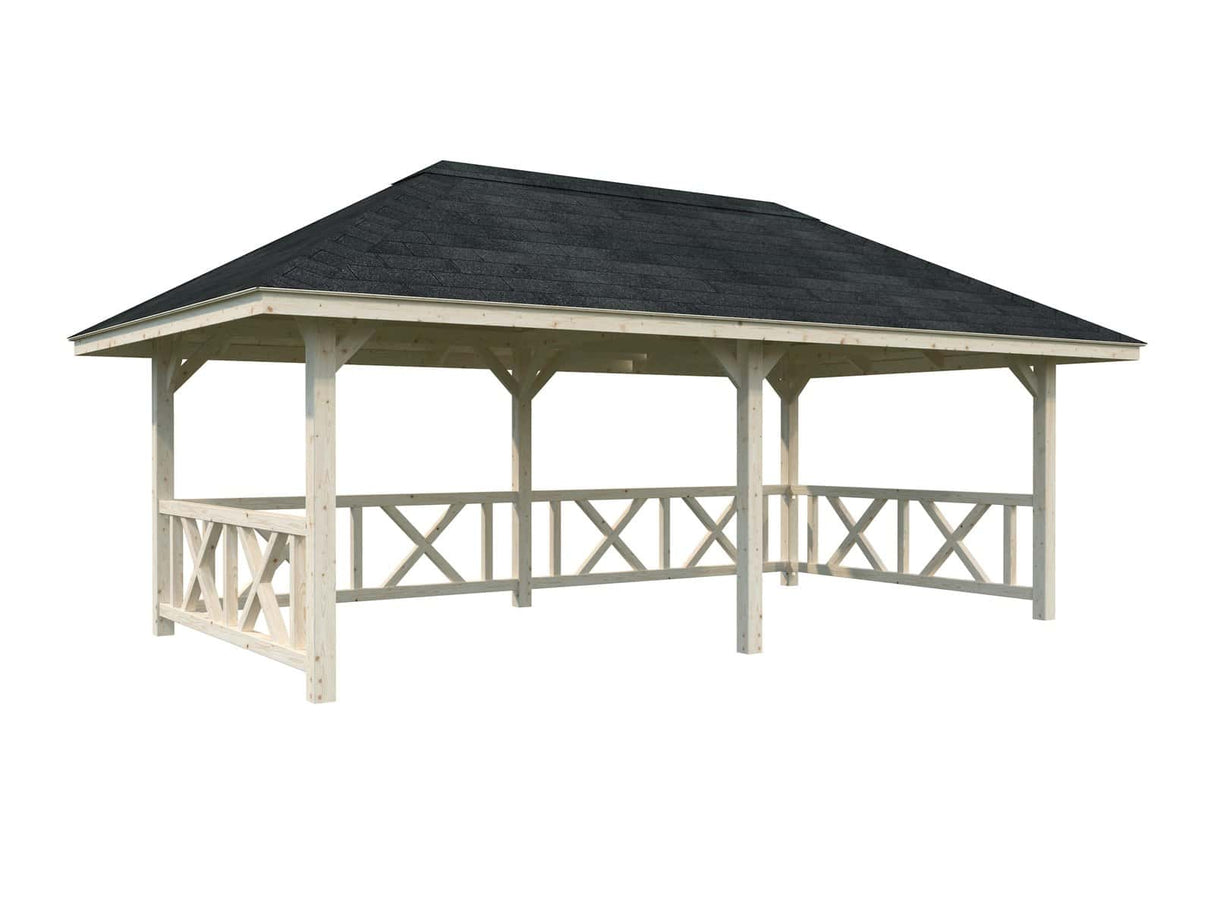Bianca 107 (6x3m | 16,6m²) suurikokoinen tukeva puinen huvimaja