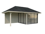 Bianca 205/505 (6x3m | 16,6m²) lasinen piharakennus terassilla (saatavana tuplalasilla)