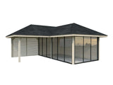 Bianca 214/514 (6x6m | 24,9m²) piharakennus liukuovilla (saatavana tuplalasilla)