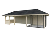 Bianca 216/516 (9x3m | 24,9m²) piharakennus liukuovilla (saatavana tuplalasilla)
