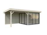 Lenna 405/705 (6x3m | 16,6m²) Lasinen piharakennus liukuovilla (Saatavana tuplalasilla)