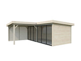 Lenna 413/713 (6x6m | 24,9m²) Lasinen piharakennus liukuovilla (Saatavana tuplalasilla)
