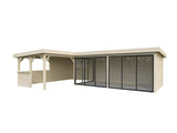 Lenna 420/720 (9x6m | 33,2m²) Lasinen piharakennus liukuovilla (Saatavana tuplalasilla)