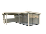 Lenna 423/723 (6x6m | 24,9m²) Lasinen piharakennus liukuovilla (Saatavana tuplalasilla)