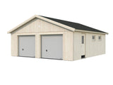 Andre L (6,7x7,4m | 44,7m²) iso tupla-autotalli nosto-ovilla