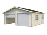 Roger XL (6x5,3m | 28,4m² | 44mm) Tupla-autotalli nosto-ovilla