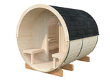 Anita M (2,2x2,5m | 1,3+0,7m² | 42mm) puinen tynnyrisauna