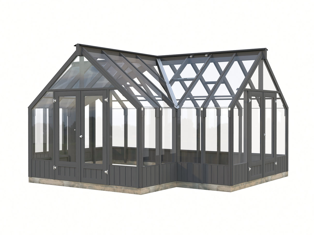 Emilia 19,1 m2 (4,2x5,4m|18mm) Kasvihuone - tehtaalla maalattu
