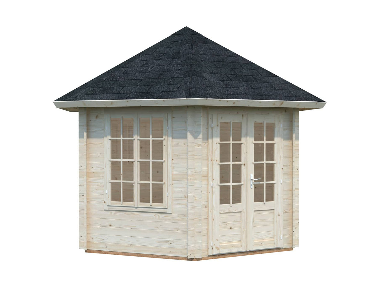 Hanna (3m halkaisija | 7,6m² | 34mm) Kuusikulmainen huvimaja