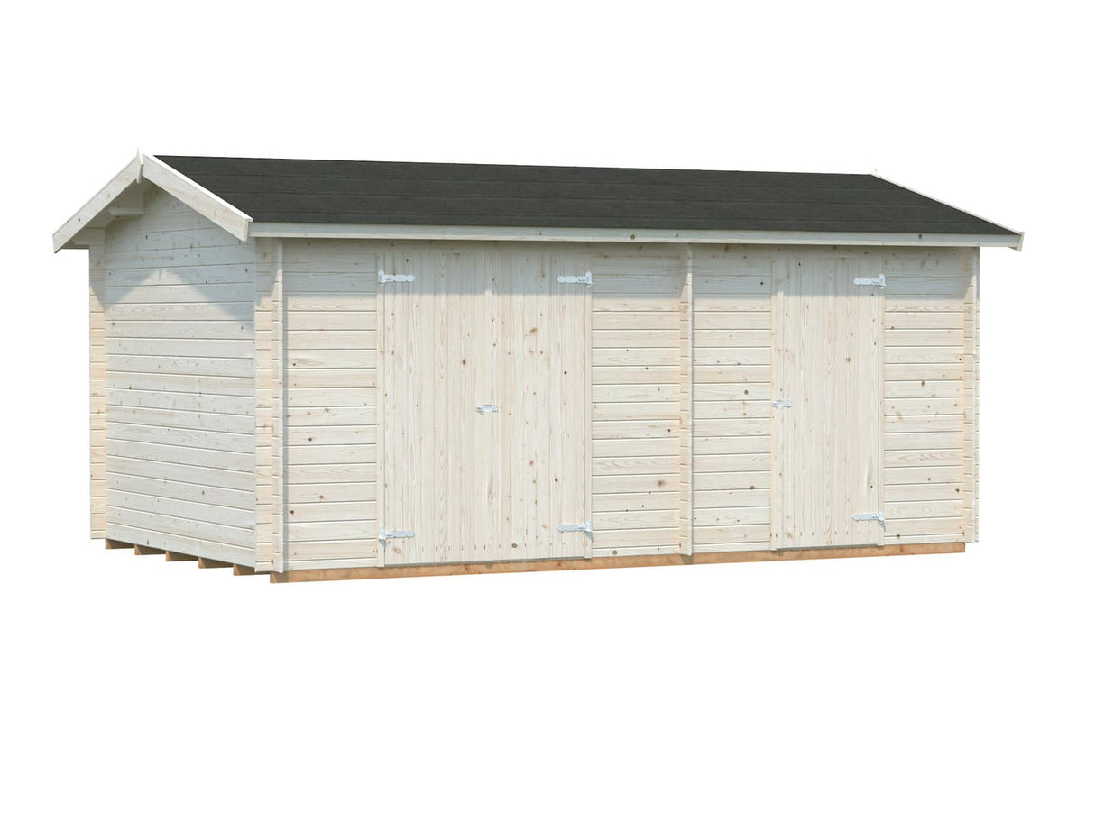 Jari L (5,2x3,2m | 14,5m² | 28mm) Kaksihuoneinen hirsivarasto