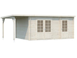 Ella (6,1x3,2m | 13,1+3,9m² | 28mm) Pulpettikattoinen kesämökki