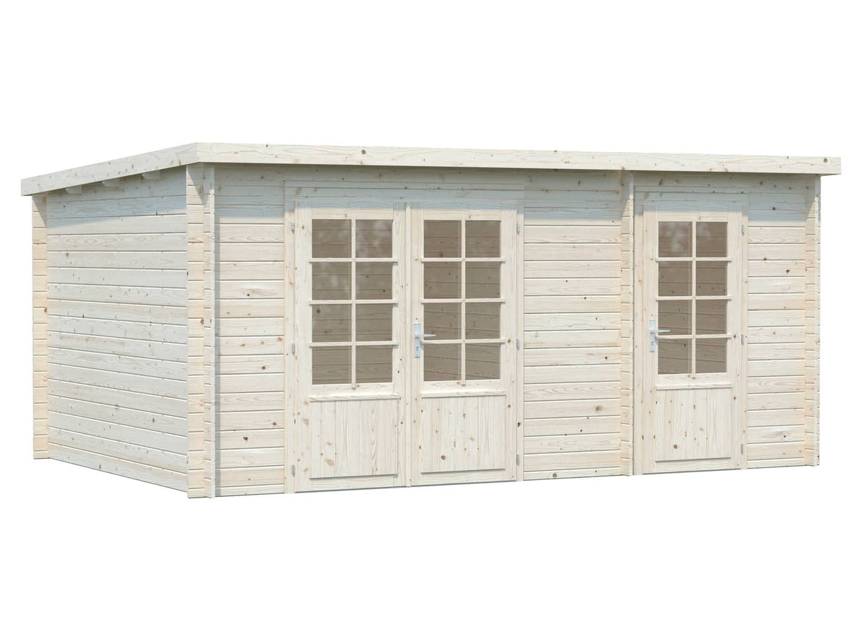 Ella (4,7x3,2m | 13,1m² | 28mm) Kaksihuoneinen pulpettikattoinen kesämökki