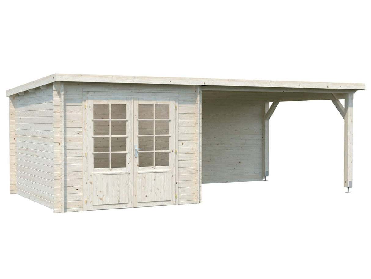 Ella (6,1x3,2m | 6,9+10,0m² | 28mm) Pulpettikattoinen kesämökki