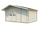Emma XL (4,7x3,5m | 14,3m² | 34mm) Alppityylinen pihamökki sivuvarastolla