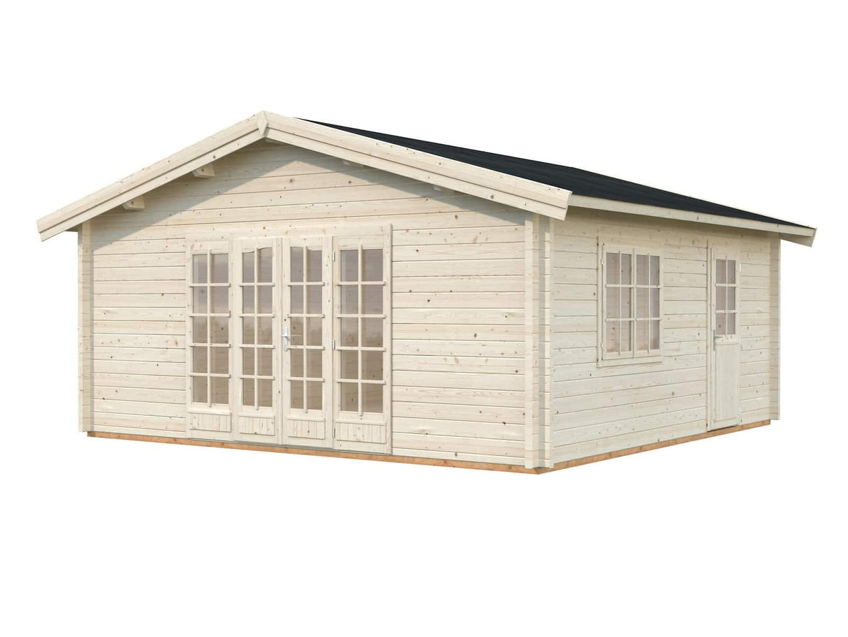 Irene XXL (5,6x5,6m | 27,7m² | 70mm) Tilava kesämökki