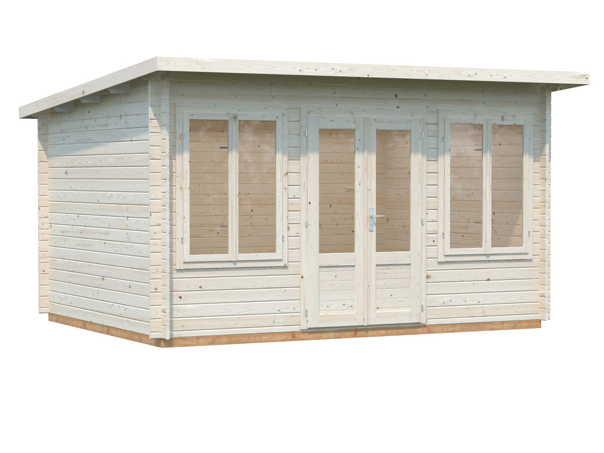 Lisa S (4x3m | 11,5m² | 34mm) Pulpettikattoinen kevythirsinen piharakennus