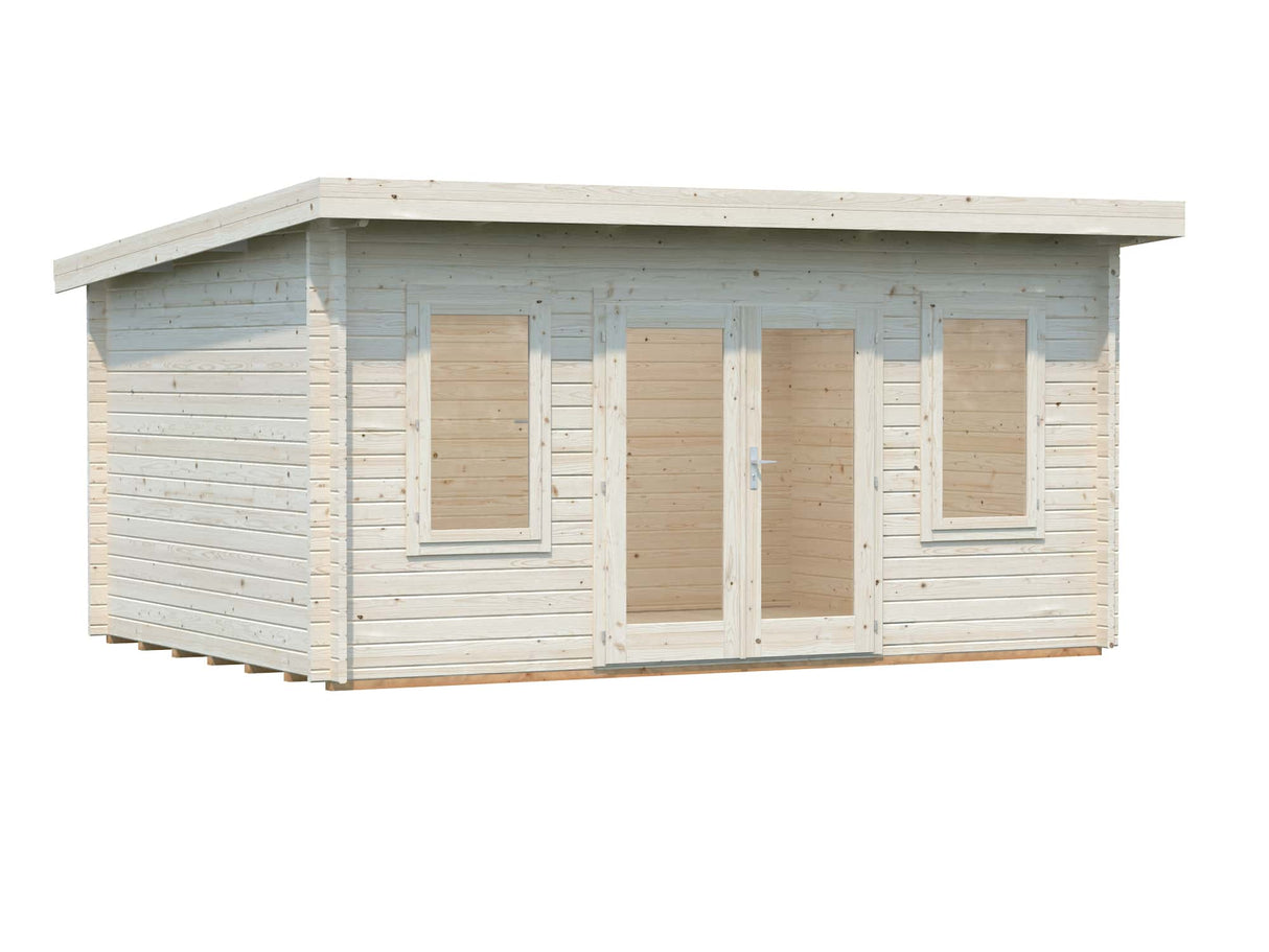 Lisa M (4,7x3,5m | 14,2m² | 44mm) Monikäyttöinen pulpettikattoinen piharakennus (2024 päivitetty malli)