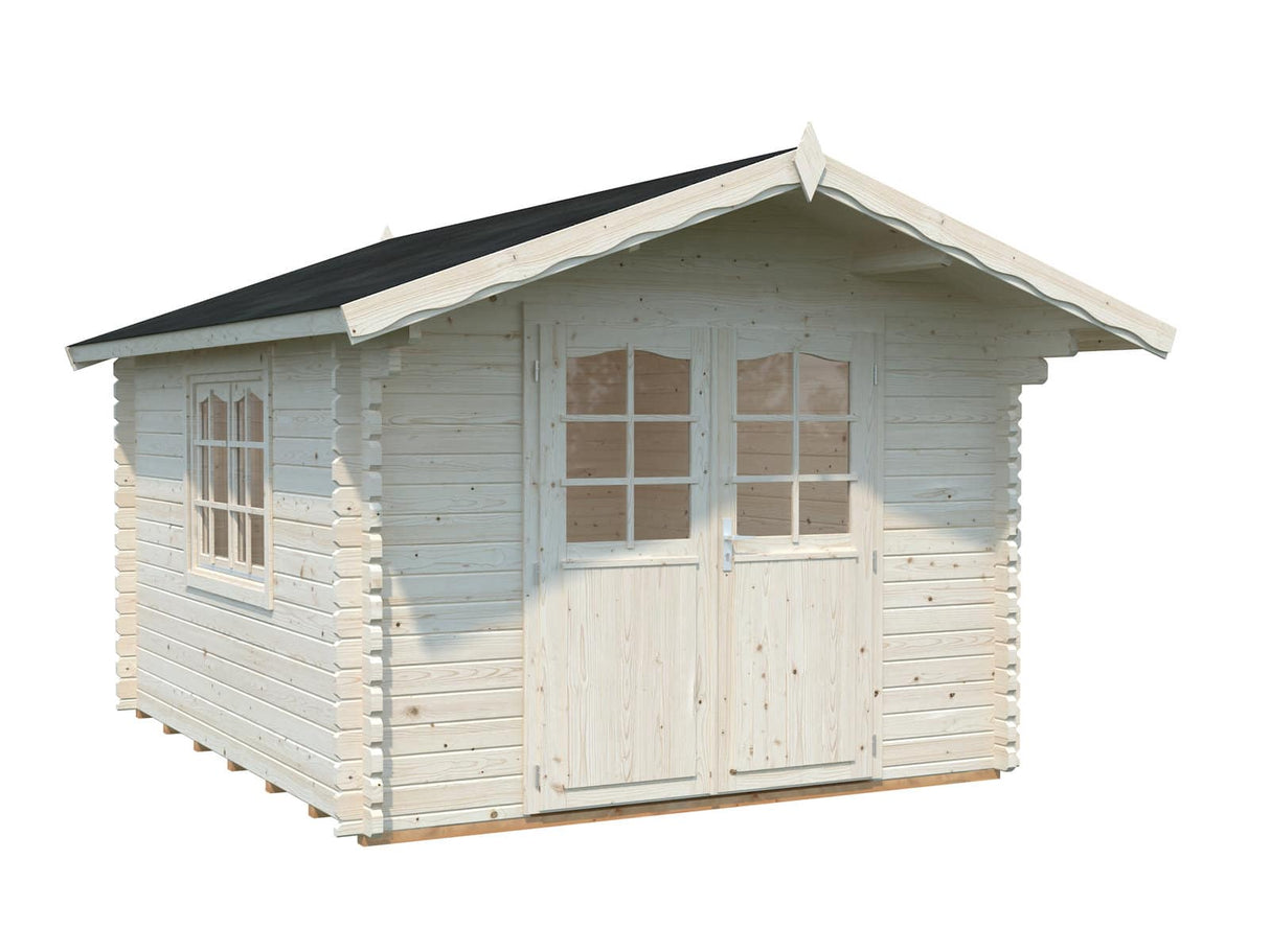 Sally S (3x3,6m | 10,2m² | 44mm) Kompakti perinteinen pihamökki