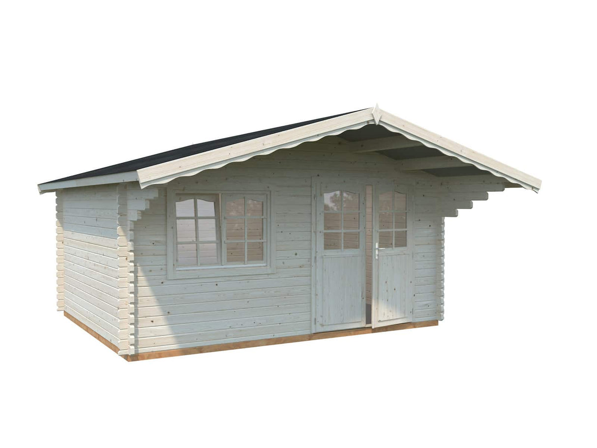 Sally L (4,7x3,8m | 15,5m² | 44mm) Moderni pihamökki harjakatolla
