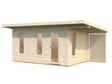 Grace (4,5x2,9m | 12,4+4,1m² | 56mm)Liimapuinen piharakennus katoksella