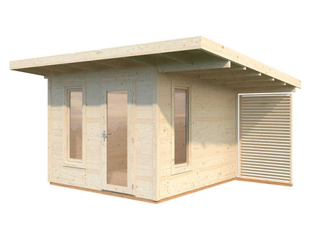 Grace (3x2,9m | 8,1m²+4,1m² | 56mm) Liimapuinen piharakennus katoksella