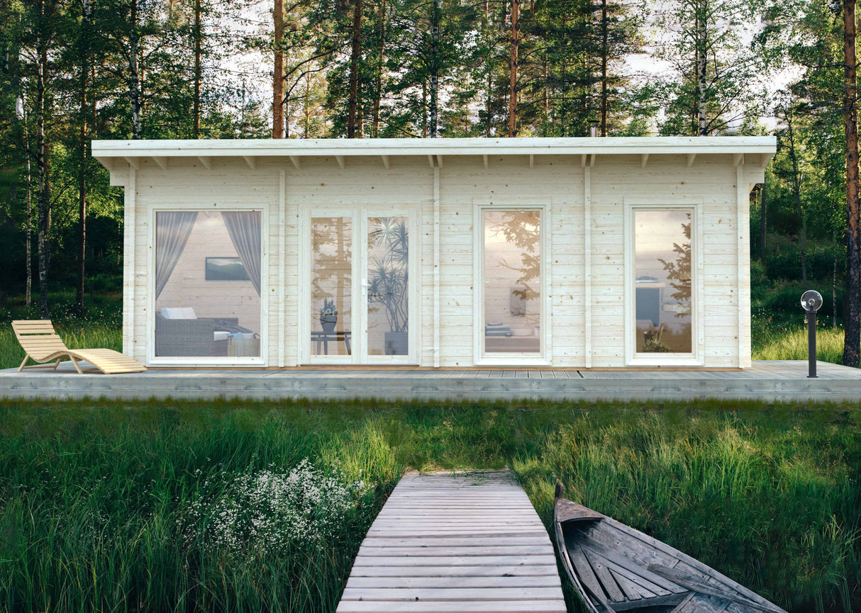 Heidi L (8,4x3,2m | 22,5m² | 70mm) Moderni 3-huoneinen kesämökki