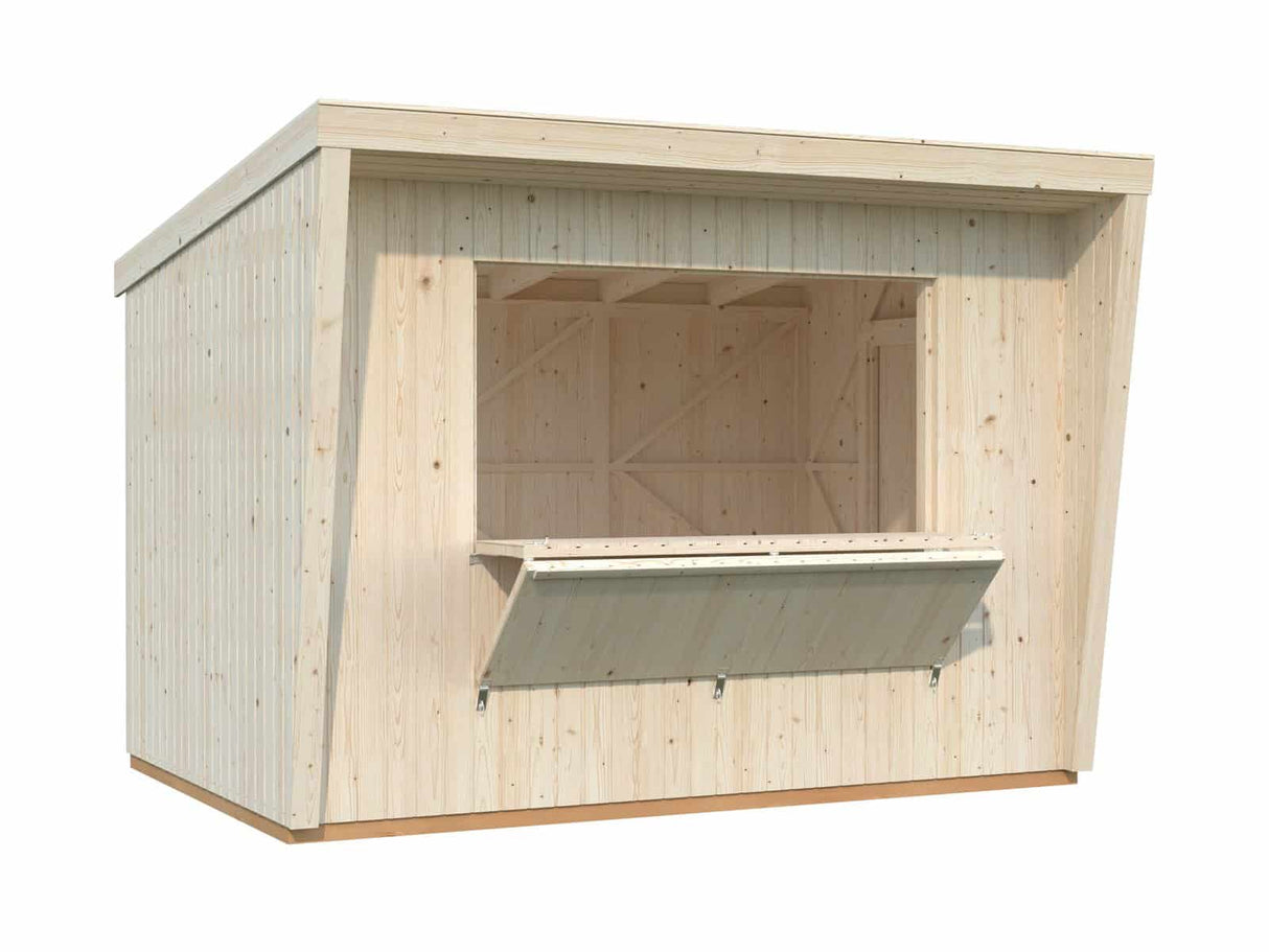 Kira (3,6x2,3m | 7,7m²) Puinen puutarhabaari